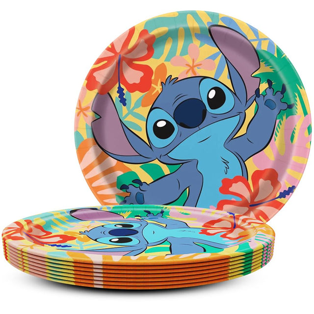 Stitch Round Dinner Plates 8 Pack