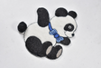 Embroidered Bear Patch Black White