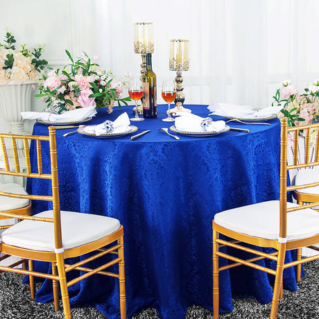 Elegant Marquis Damask Round Jacquard Tablecloth