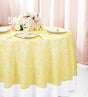 Round Embroidered Organza Table Overlay 90" Canary Yellow