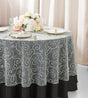 Embroidered Organza Table Overlay 90 Round Ivory