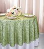 Round Organza Table Overlay 90" Moss Green