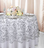 Round Embroidered Organza Table Overlay