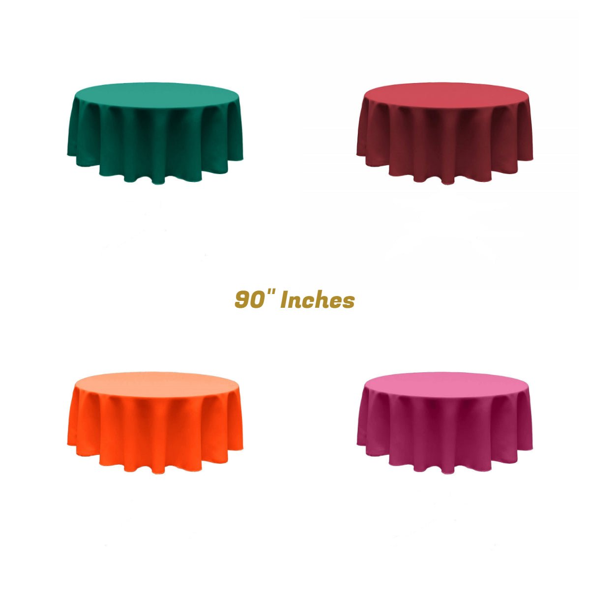 90" Round Poly Poplin Seamless Tablecloth Polyester Fabric - Seamless Round, 90" Width (1 Piece)