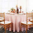Round Heavy Duty Polyester Tablecloth 90" Blush Pink