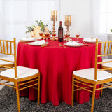 Round Polyester Tablecloth 90" Heavy Duty Red