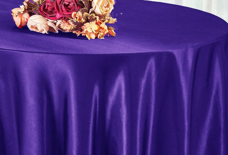 Round Satin Tablecloth 90" Regency Purple