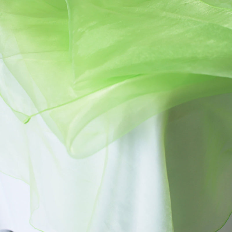 Round Organza Table Overlay Topper 90" Apple Green