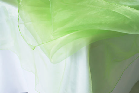 Round Organza Table Overlay Topper 90" Apple Green