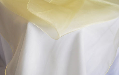 Round Organza Table Overlay Topper 90" Baby Maize