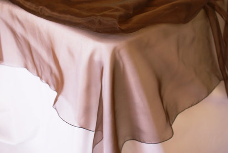 Round Organza Table Overlay 90" Chocolate