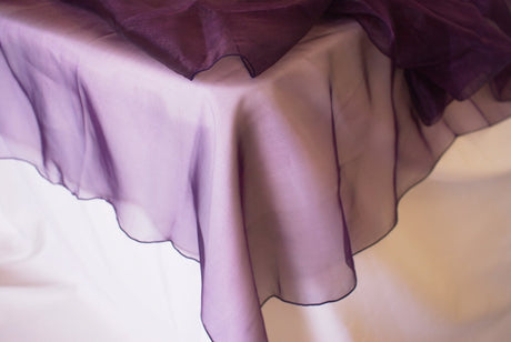 Round Organza Table Overlay 90" Egg Plant