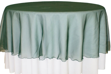 Round Organza Table Overlay 90" Holly Green