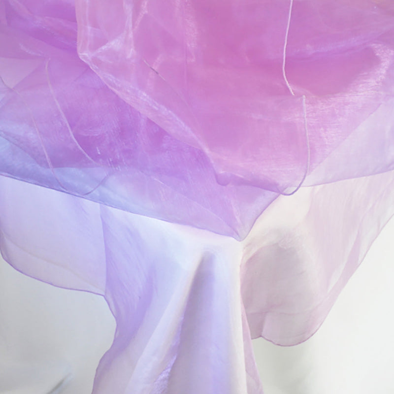 Round Organza Table Overlay 90" Lavender