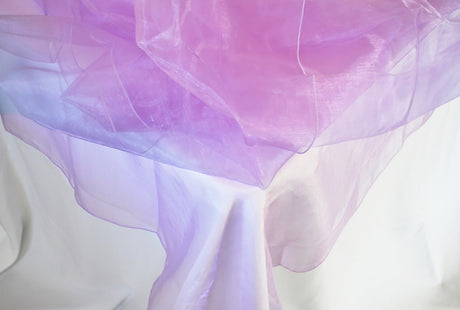 Round Organza Table Overlay 90" Lavender
