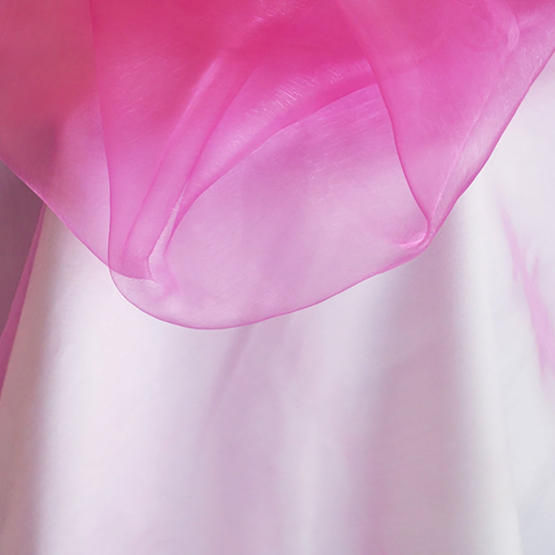 Round Organza Table Overlay Topper 90" Magenta/Azalea