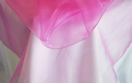 Round Organza Table Overlay Topper 90" Magenta/Azalea