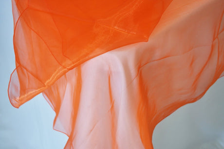 Round Organza Table Overlay 90" Orange