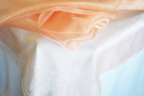 Round Organza Table Overlay Topper 90" Peach/Apricot
