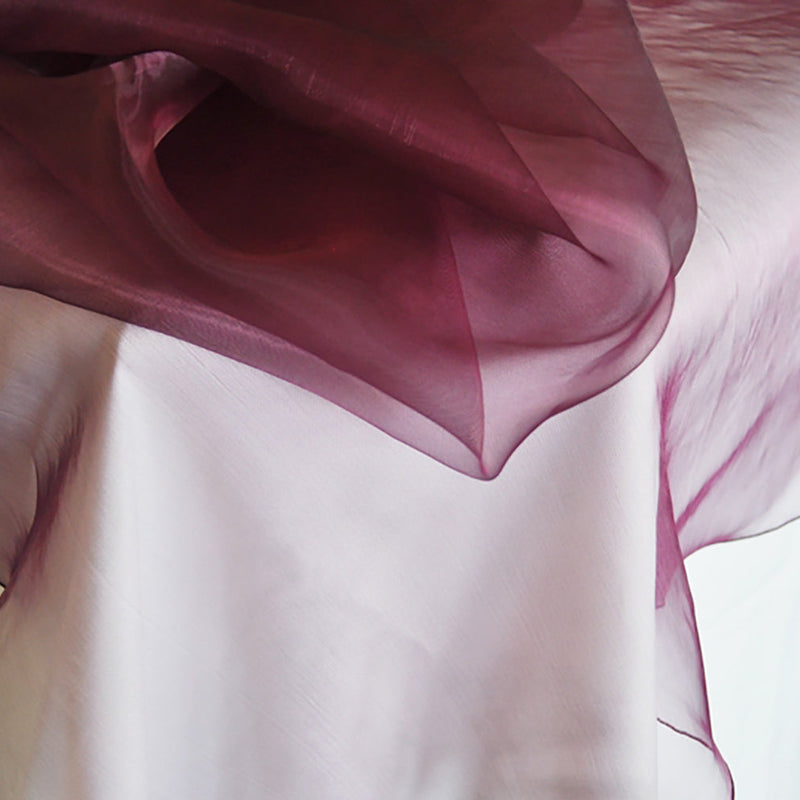 Round Organza Table Overlay Topper 90" Plum