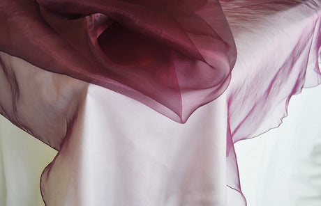 Round Organza Table Overlay Topper 90" Plum