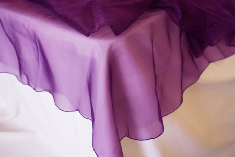 Round Organza Table Overlay 90" Purple
