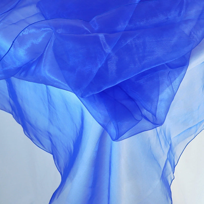 Round Organza Table Overlay Topper 90 in Royal Blue