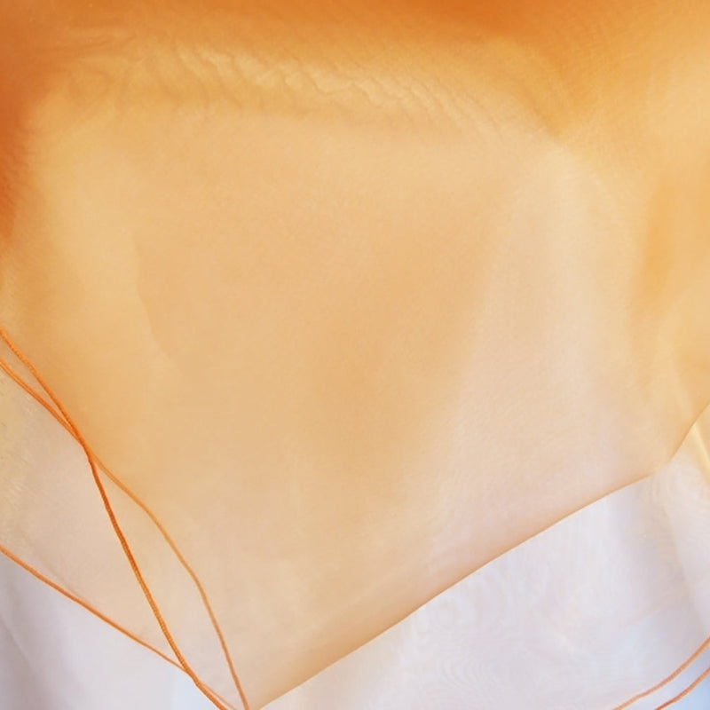 Round Organza Table Overlay 90" Tangerine