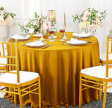 Round Scuba Tablecloth 90 Inch Gold