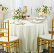Round Scuba Tablecloth 90 Inch Ivory