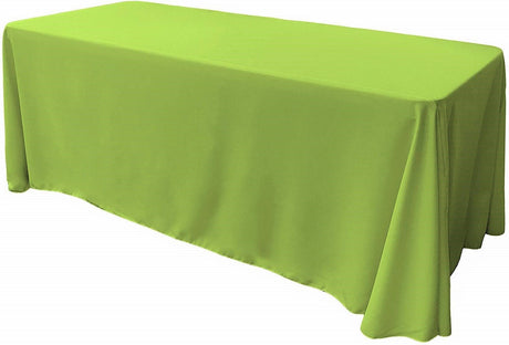 90" Wide By 108" Long Rectangular Polyester Poplin Seamless Tablecloth - Rounded Corners, Polyester Poplin Fabric (1 Piece)