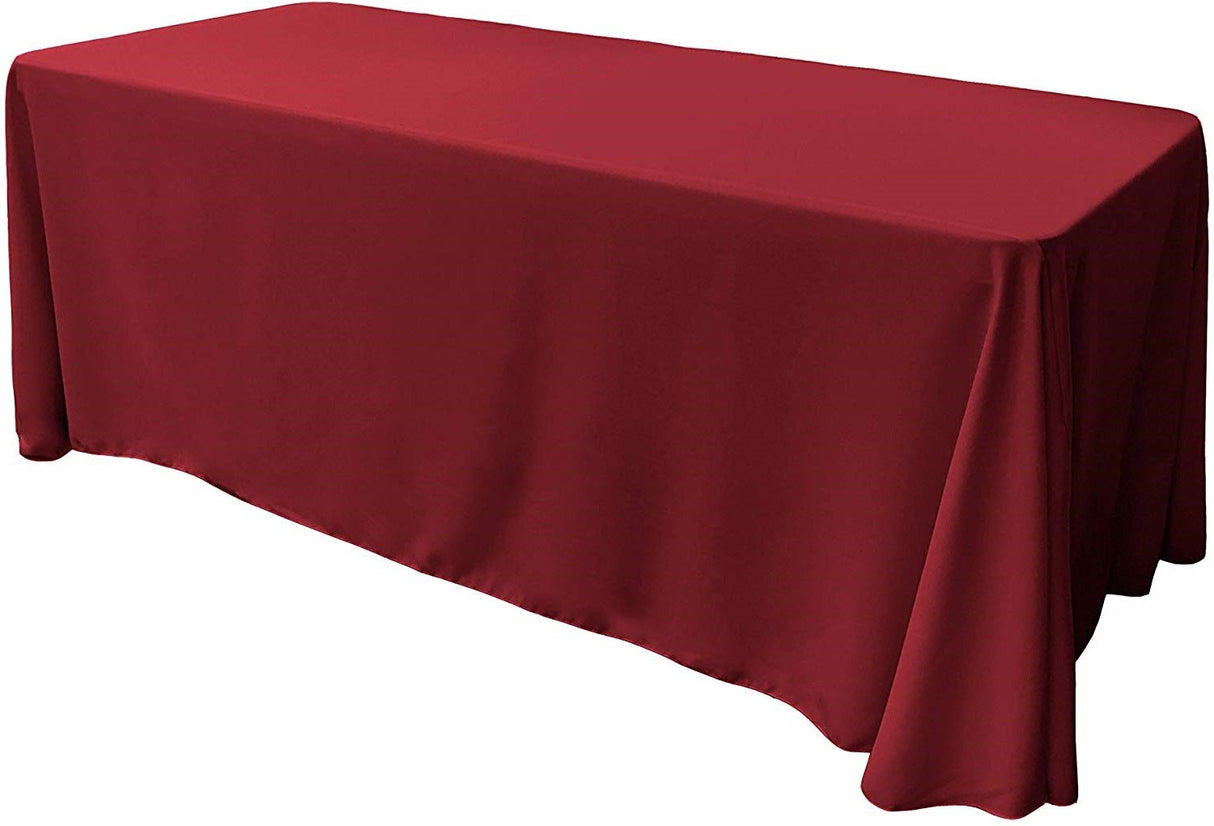 90" Wide By 108" Long Rectangular Polyester Poplin Seamless Tablecloth - Rounded Corners, Polyester Poplin Fabric (1 Piece)