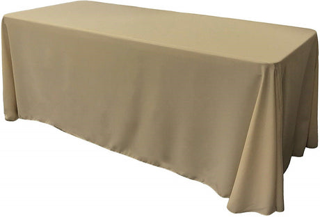 90" Wide By 108" Long Rectangular Polyester Poplin Seamless Tablecloth - Rounded Corners, Polyester Poplin Fabric (1 Piece)