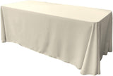 90" Wide By 108" Long Rectangular Polyester Poplin Seamless Tablecloth - Rounded Corners, Polyester Poplin Fabric (1 Piece)