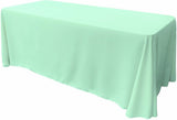 90" Wide By 108" Long Rectangular Polyester Poplin Seamless Tablecloth - Rounded Corners, Polyester Poplin Fabric (1 Piece)