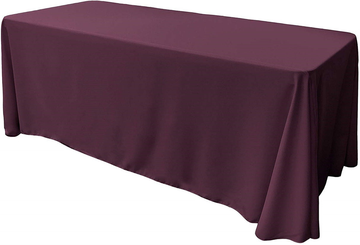 90" Wide By 108" Long Rectangular Polyester Poplin Seamless Tablecloth - Rounded Corners, Polyester Poplin Fabric (1 Piece)