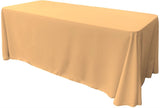 90" Wide By 108" Long Rectangular Polyester Poplin Seamless Tablecloth - Rounded Corners, Polyester Poplin Fabric (1 Piece)