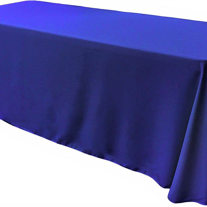 90" Wide By 108" Long Rectangular Polyester Poplin Seamless Tablecloth - Rounded Corners, Polyester Poplin Fabric (1 Piece)