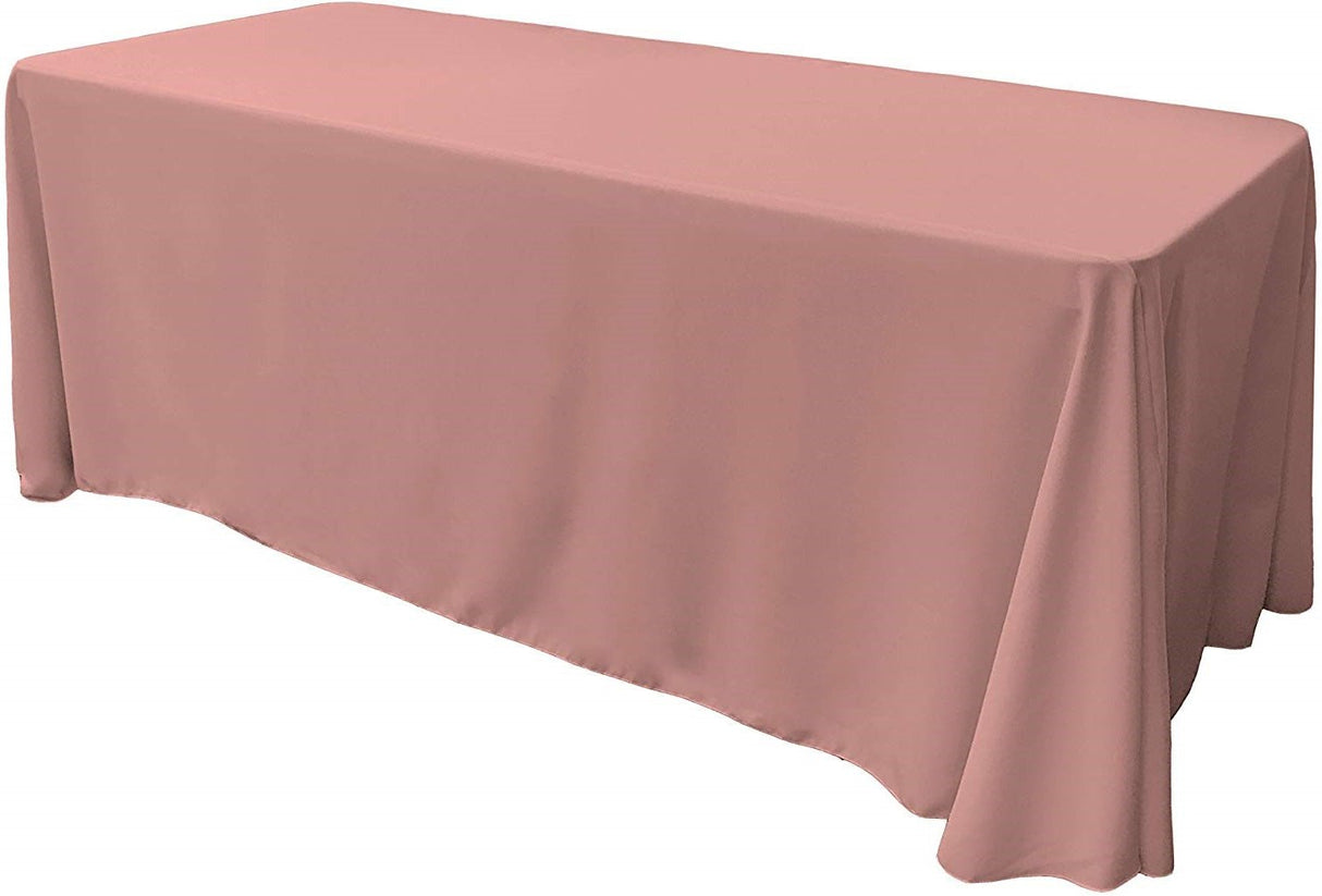 90" Wide By 108" Long Rectangular Polyester Poplin Seamless Tablecloth - Rounded Corners, Polyester Poplin Fabric (1 Piece)