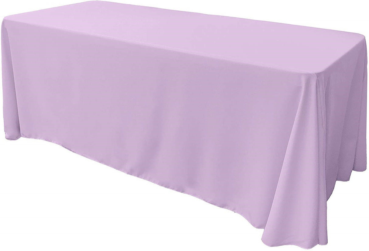 90" Wide By 108" Long Rectangular Polyester Poplin Seamless Tablecloth - Rounded Corners, Polyester Poplin Fabric (1 Piece)