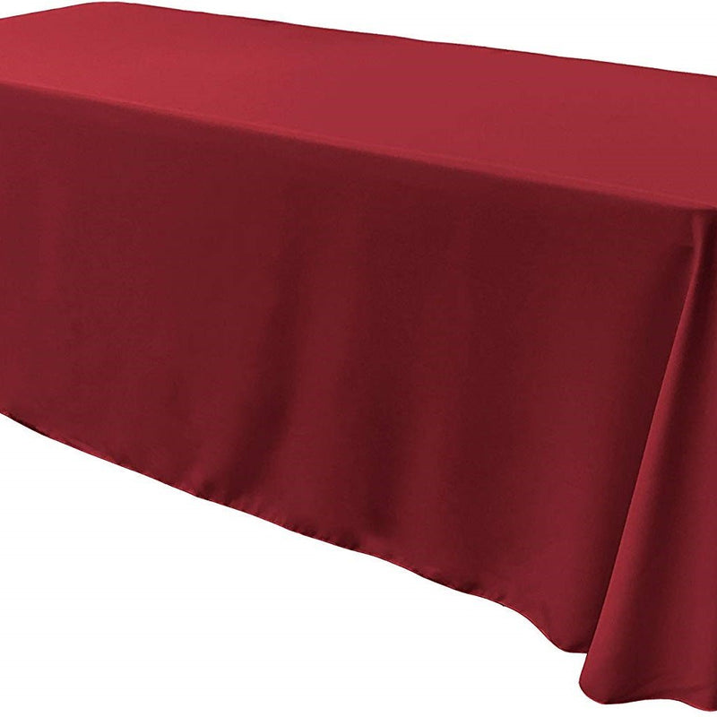 Rectangular Polyester Poplin Fabric - Seamless Tablecloth, Rounded Corners, 90" Wide by 120" Long (1 Piece)