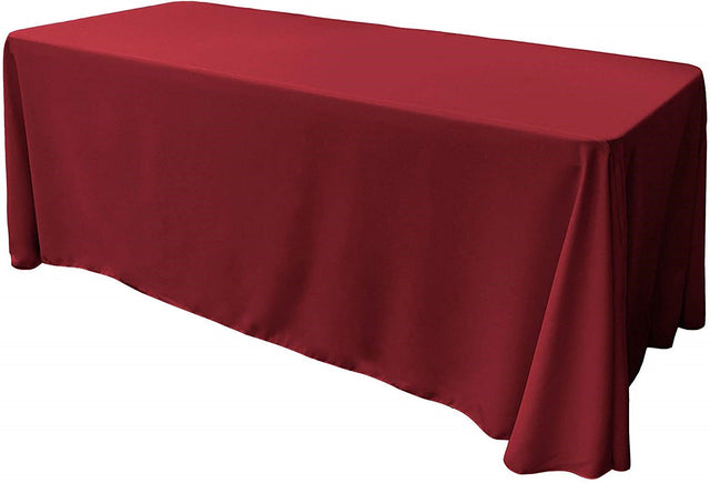 Rectangular Polyester Poplin Fabric - Seamless Tablecloth, Rounded Corners, 90" Wide by 120" Long (1 Piece)