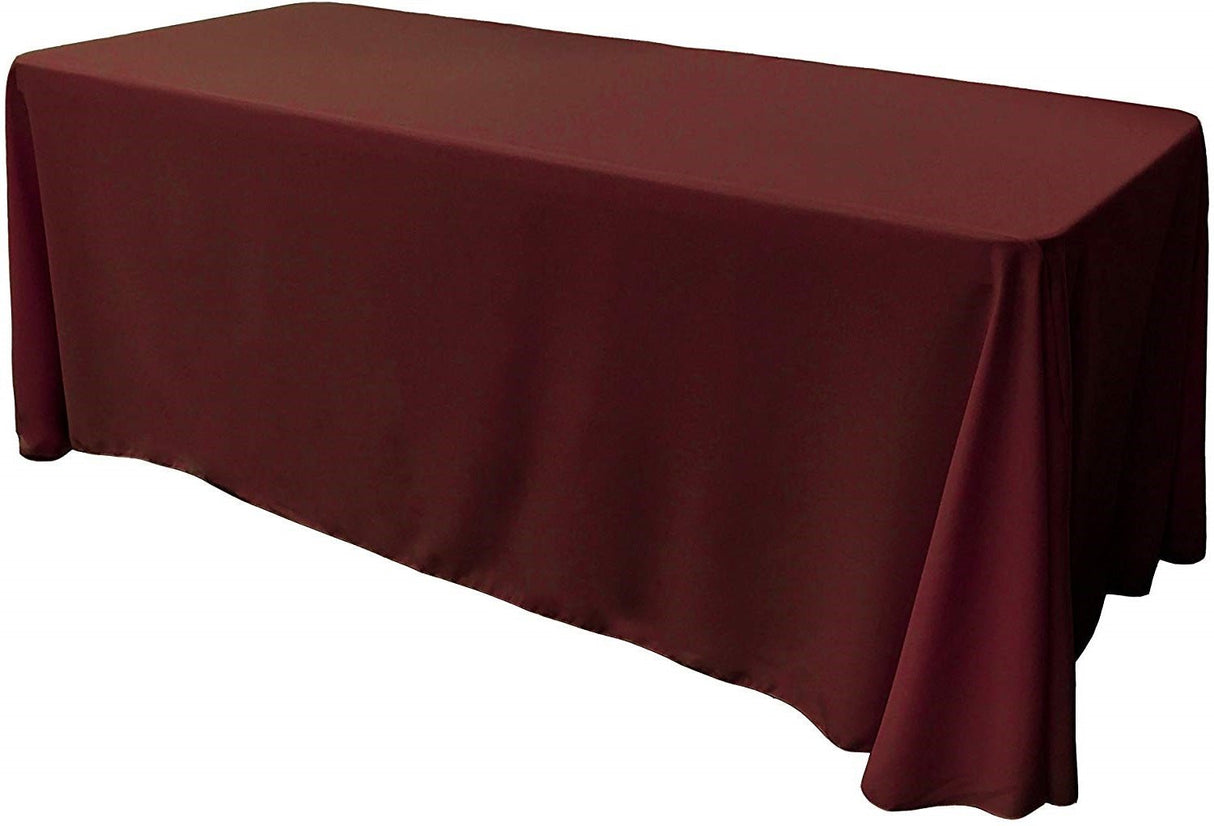 Rectangular Polyester Poplin Fabric - Seamless Tablecloth, Rounded Corners, 90" Wide by 120" Long (1 Piece)