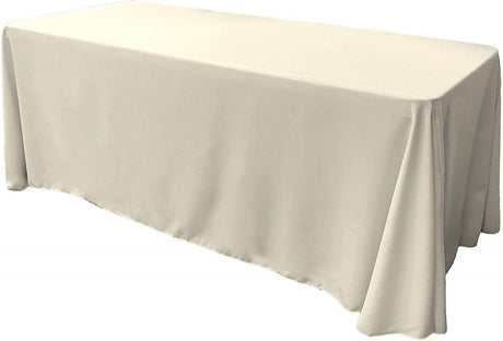 Rectangular Polyester Poplin Fabric - Seamless Tablecloth, Rounded Corners, 90" Wide by 120" Long (1 Piece)