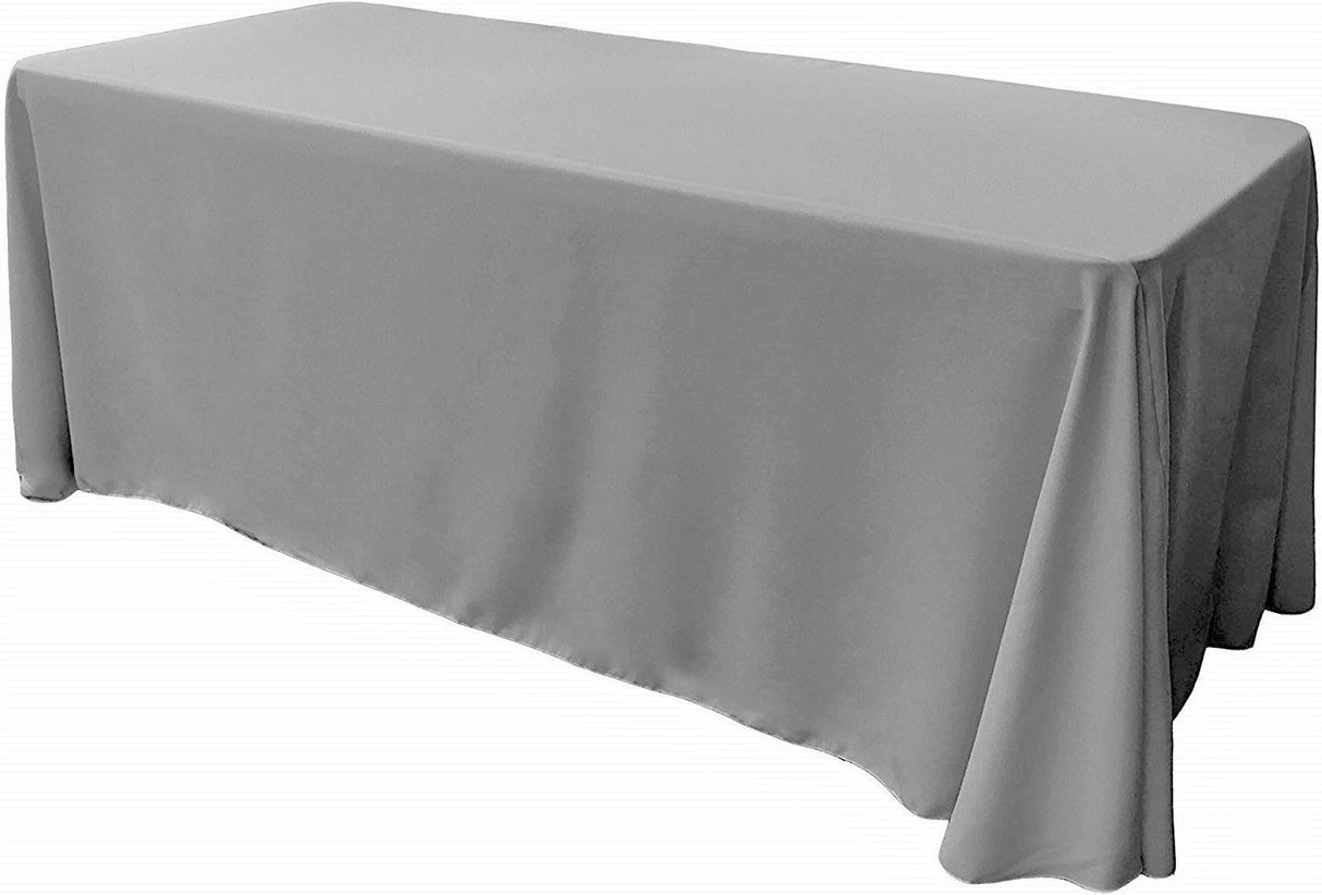 Rectangular Polyester Poplin Fabric - Seamless Tablecloth, Rounded Corners, 90" Wide by 120" Long (1 Piece)