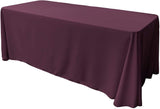 Rectangular Polyester Poplin Fabric - Seamless Tablecloth, Rounded Corners, 90" Wide by 120" Long (1 Piece)