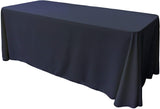 Rectangular Polyester Poplin Fabric - Seamless Tablecloth, Rounded Corners, 90" Wide by 120" Long (1 Piece)