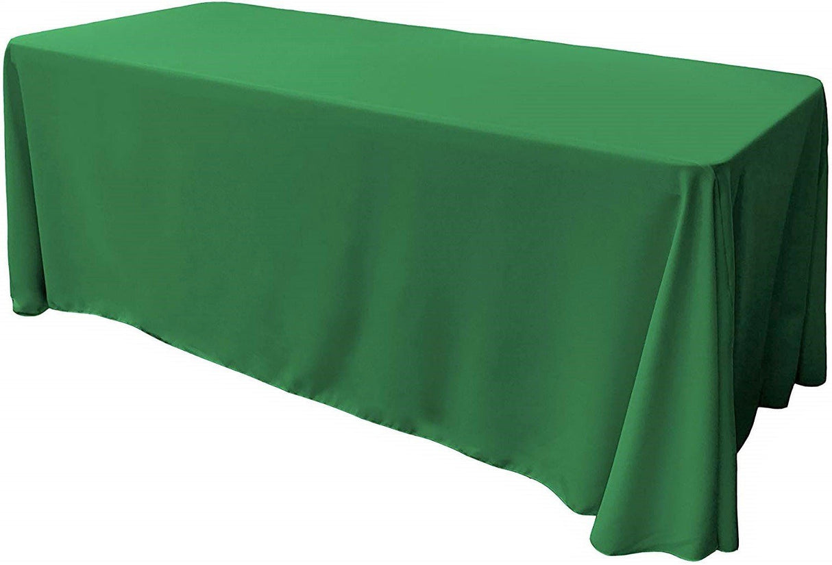 Rectangular Polyester Poplin Fabric - Seamless Tablecloth, Rounded Corners, 90" Wide By 132" Long (1 Piece)