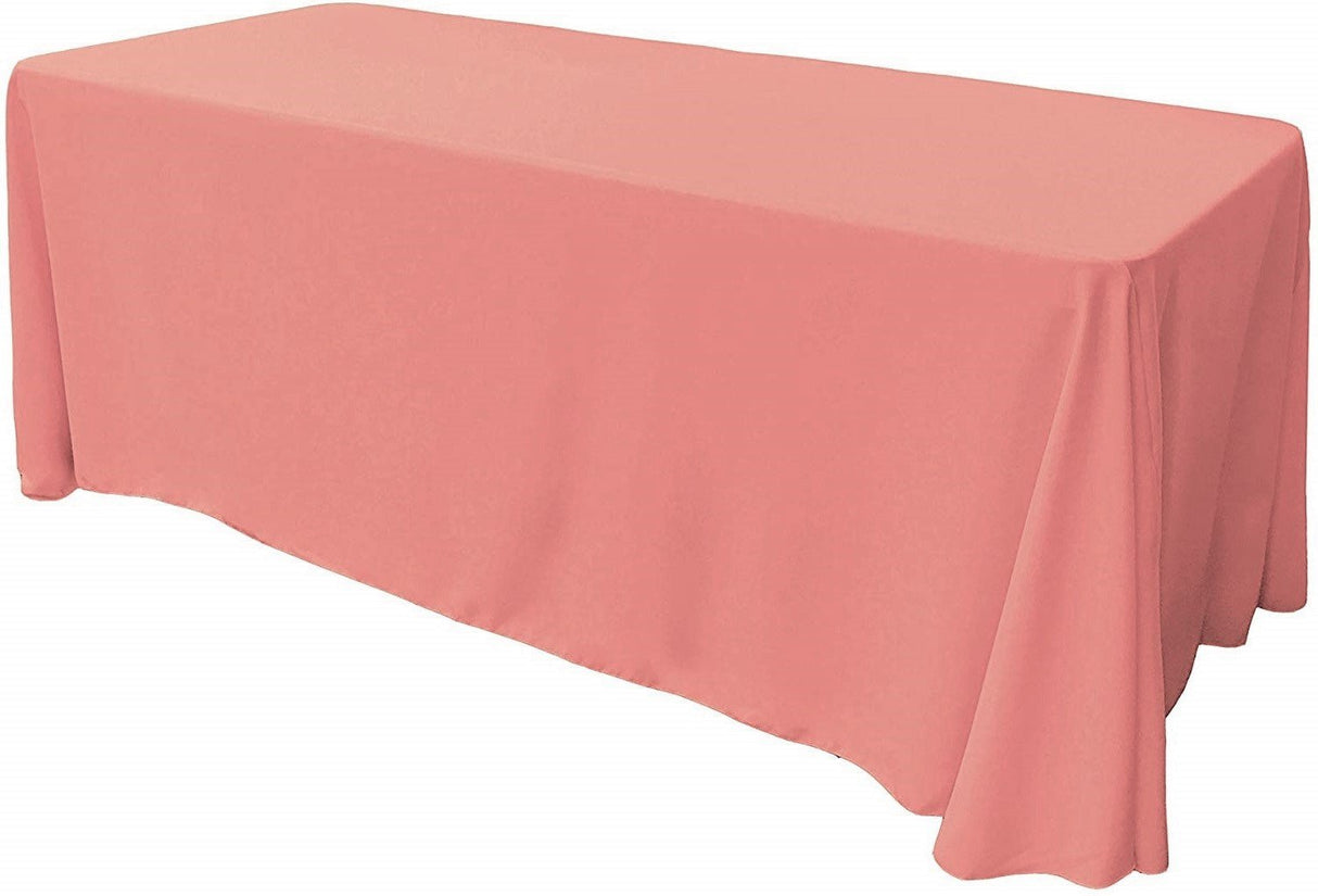 Rectangular Polyester Poplin Fabric - Seamless Tablecloth, Rounded Corners, 90" Wide By 132" Long (1 Piece)