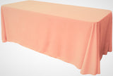Rectangular Polyester Poplin Fabric - Seamless Tablecloth, Rounded Corners, 90" Wide By 132" Long (1 Piece)
